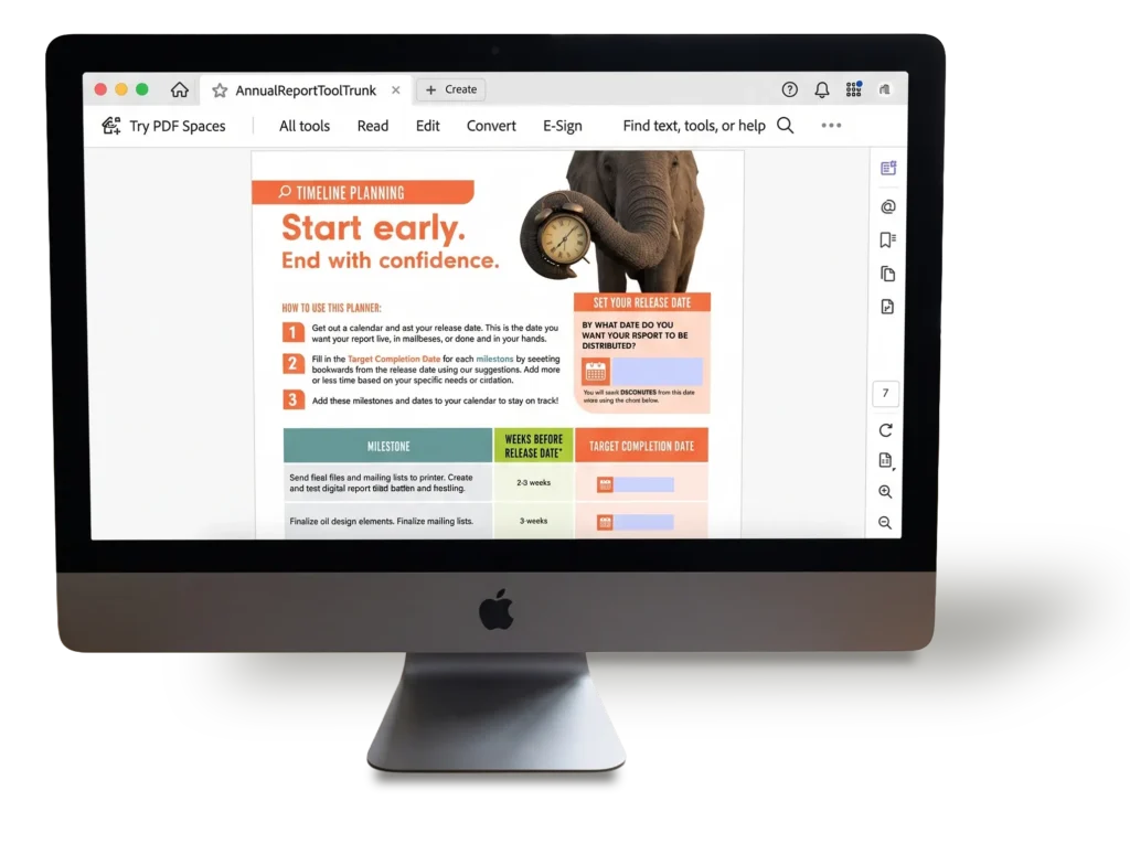 annual report template workbook screen image