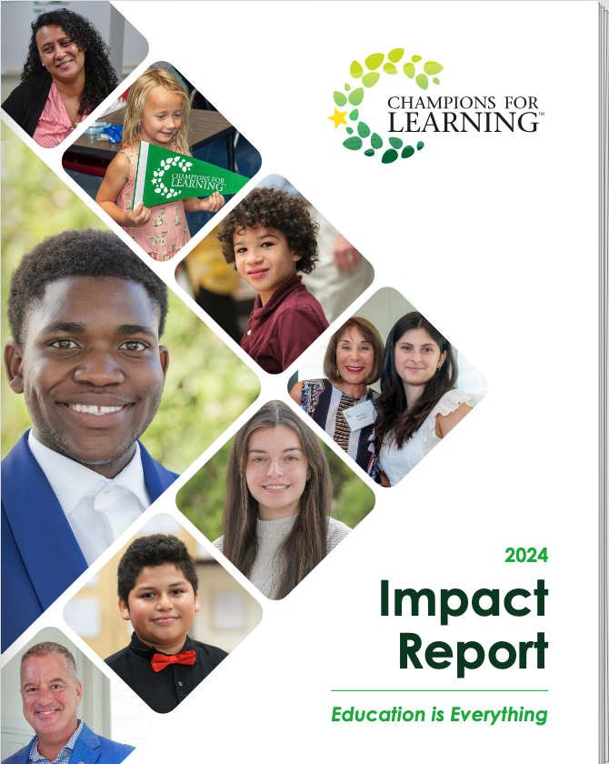 Annual Report Example from Champions for Learning created by Elephant Creative Co.